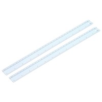 FüR Metal Ruler 12 Zoll/30Cm, 2 StüCk Aluminium Lineal Doppelskala Blau