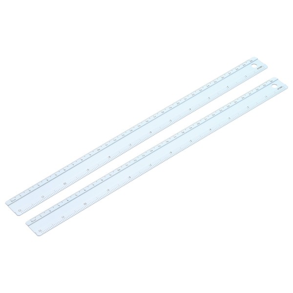 FüR Metal Ruler 12 Zoll/30Cm, 2 StüCk Aluminium Lineal Doppelskala Blau-image