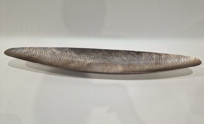Große antike Nickel Blatt Schale 90 cm lang Aufsteller Schale Herzstück Wohndeko