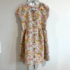 Little Lass Girls 5 Cap Sleeve Floral Button Front Dress