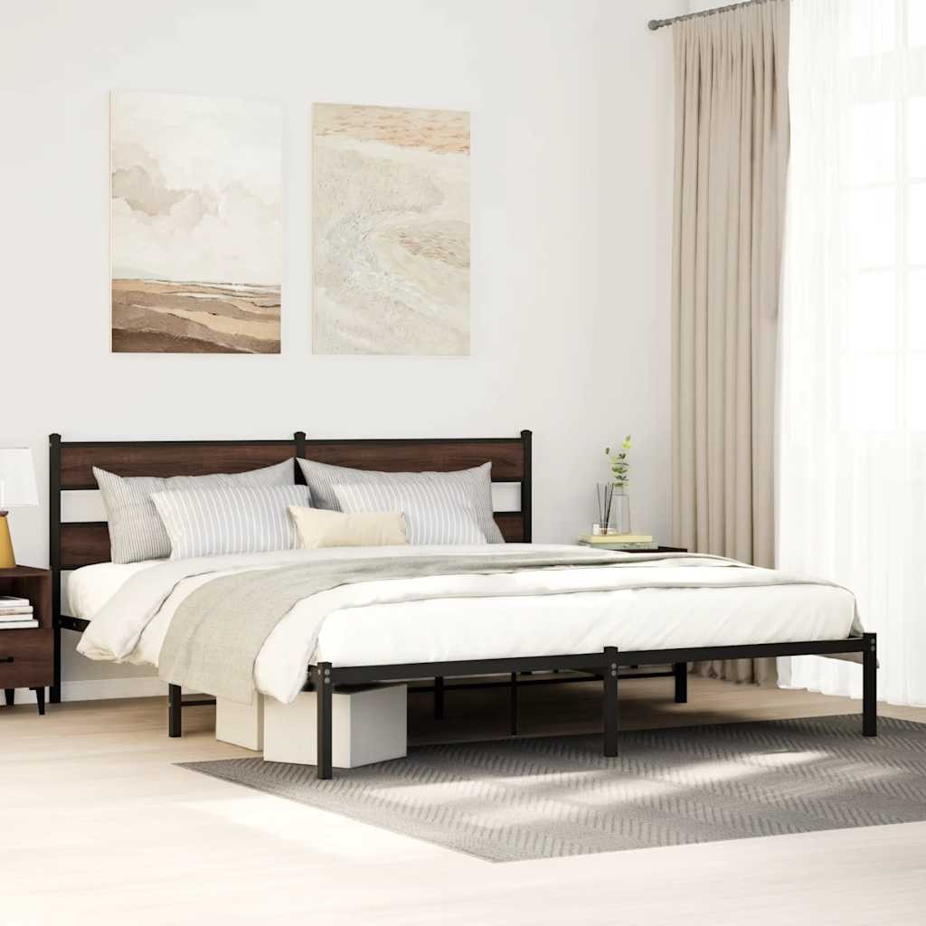 Giroletto senza Materasso con Testiera Rovere Marrone 180x200cm 2404716