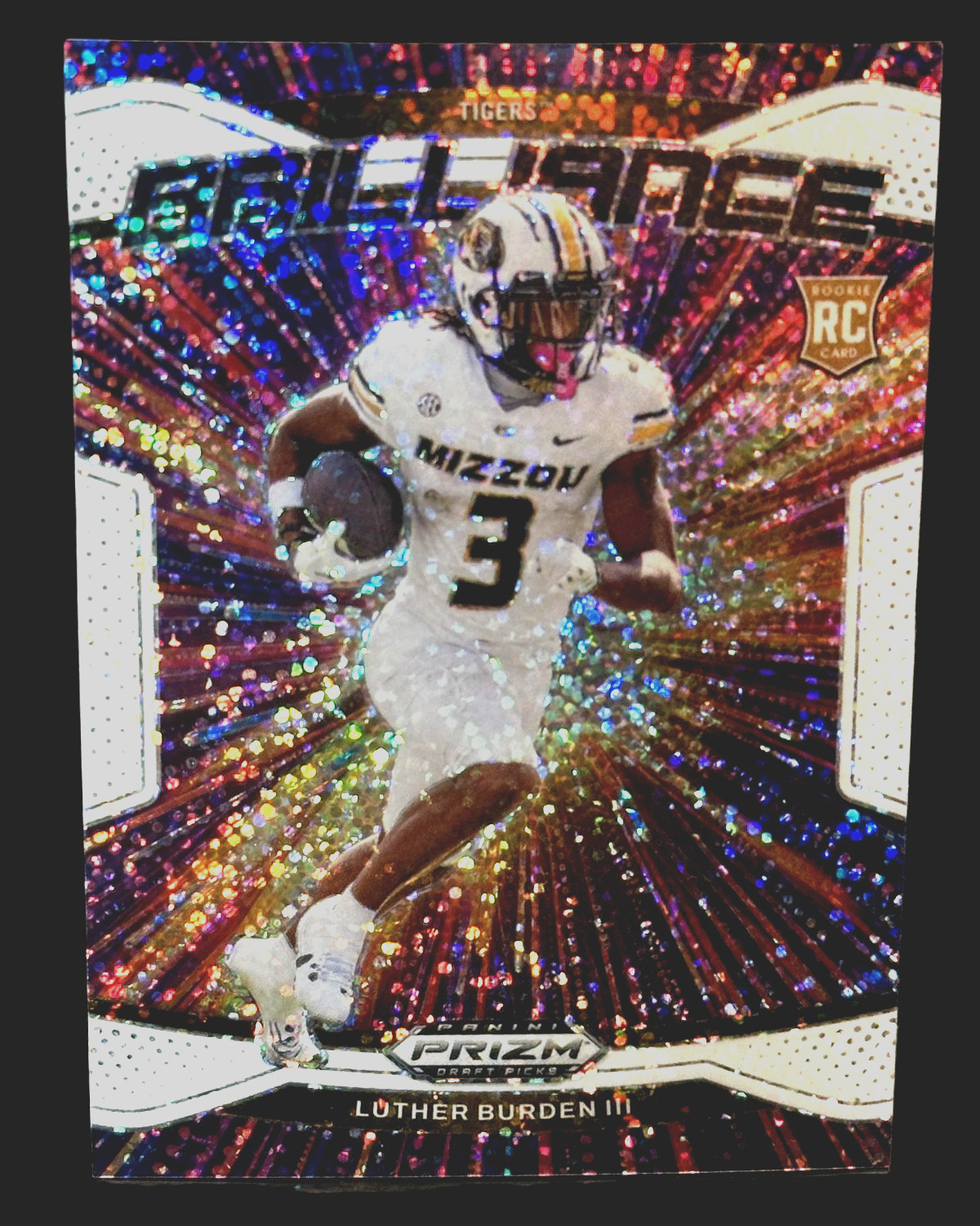 Luther Burden III 2025 Panini Prizm Draft White Sparkle Brilliance Prizm RC #12