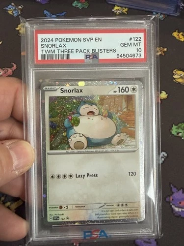 Snorlax 122 PSA 10 2024 TWM THREE PACK BLISTERS SV1