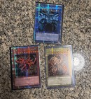 Yugioh 25th Egyptian God Cards Ra Slifer Obelisk Quarter Century Secret Rare Set