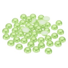 150Pcs Flatback Pearls Beads, 14mm Flatback Pearls, Light Green