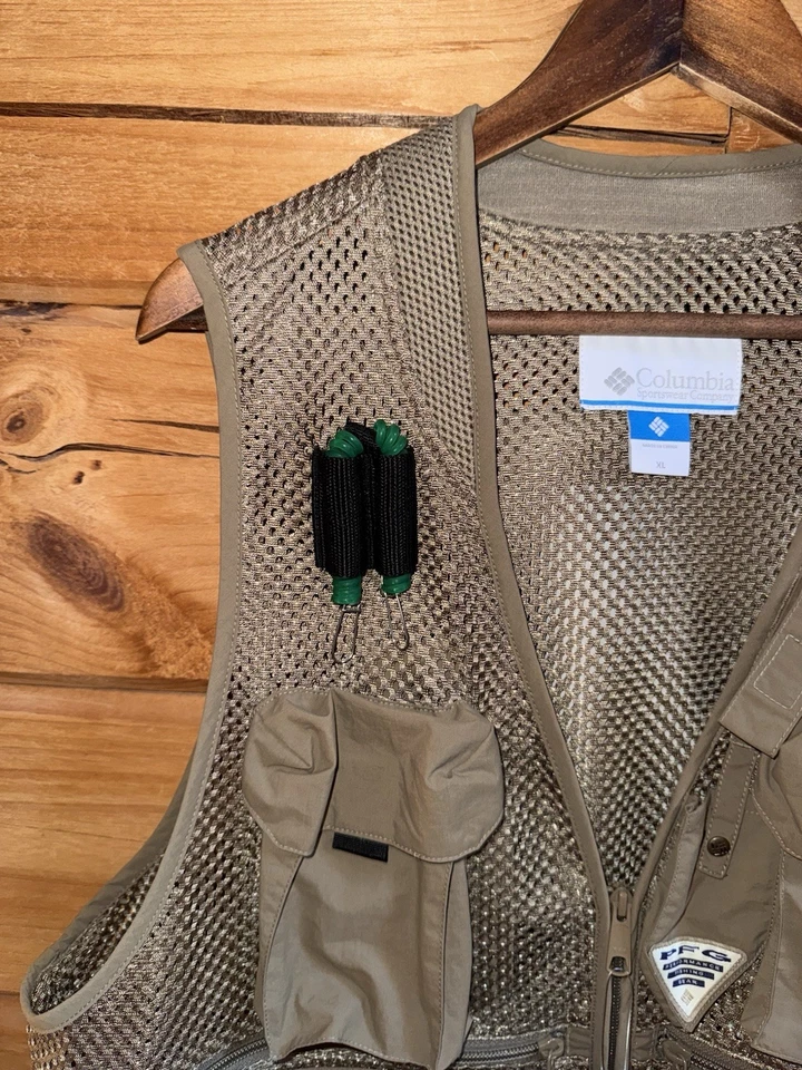 NUEVO Chaleco de Pesca Columbia PFG Cool Creek Multi-Bolsillo Malla Para Hombres XL Foto 2 de 4
