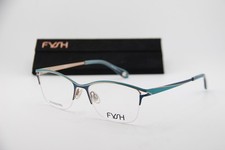 NEW FYSH 3743 M201 BLUE CYAN GOLD AUTHENTIC FRAMES W/CASE EYEGLASSES 52-17