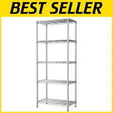Adjustable Metal Storage Shelves 5 Tier Gray