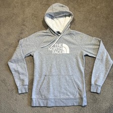 The North Face Hoodie Womens Large Gray White Pullover Drawstring Pockets