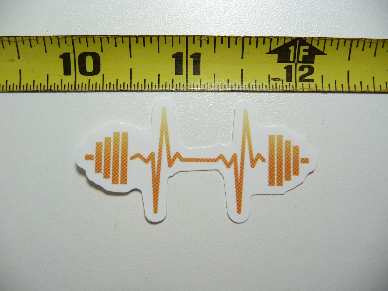 Heartbeat Barbell Decal Sticker for Fitness and Weightlifting
