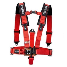 5 Point Black Series Latch and Link Safety Harness Set Red 5 Point 2 Inch, Red