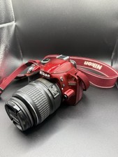 Nikon D3200 Red Camera Bundle DX 18-55mm Lens, Bag, Charger, Cables, Battery