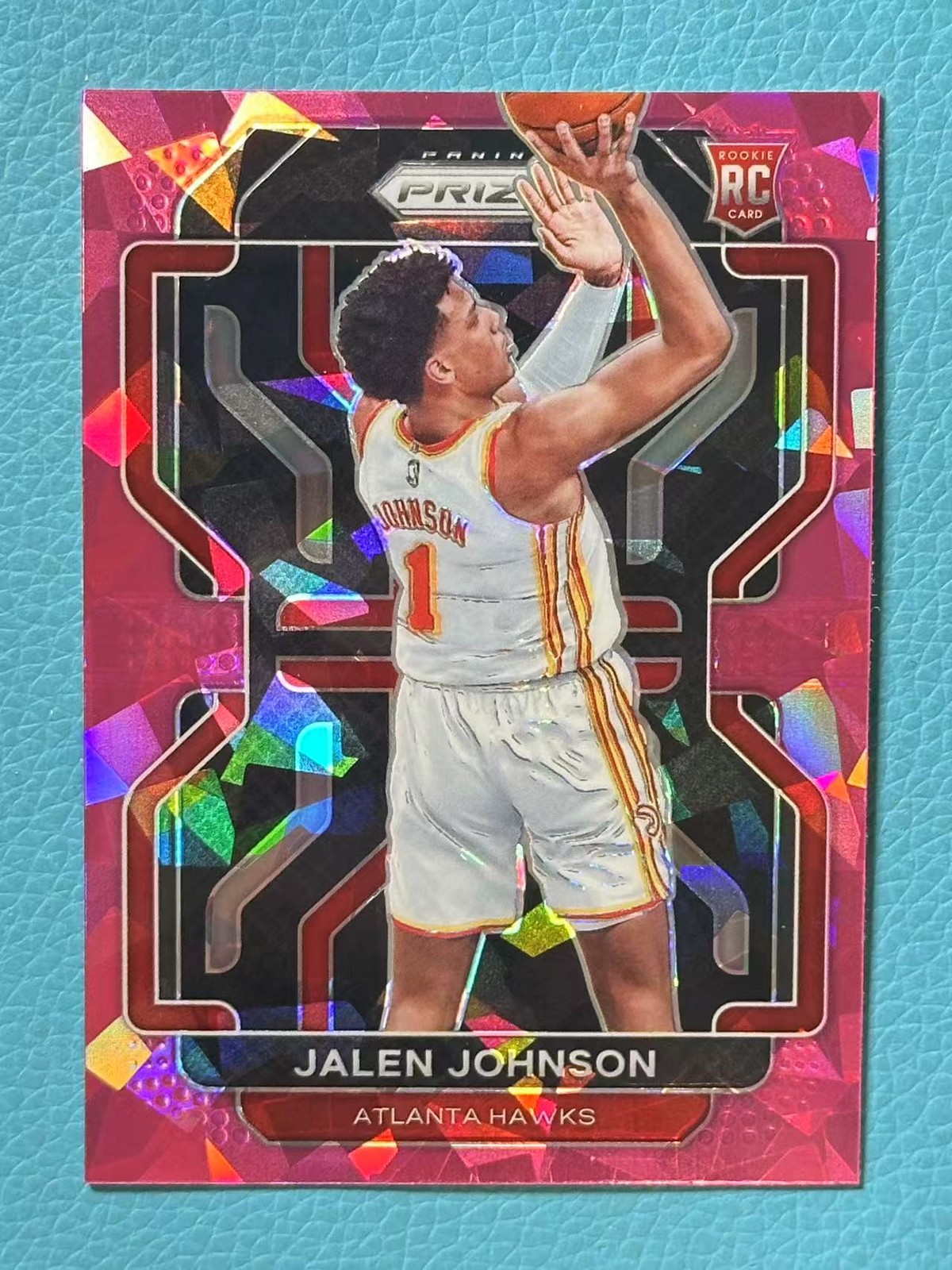 Jalen Johnson 2021-22 Panini Prizm Basketball Pink Cracked Ice RC Hawks #305