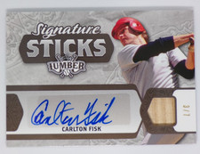 2022 Leaf Lumber Signature Sticks GU bat Relic Auto Carlton Fisk Red Sox 3/7