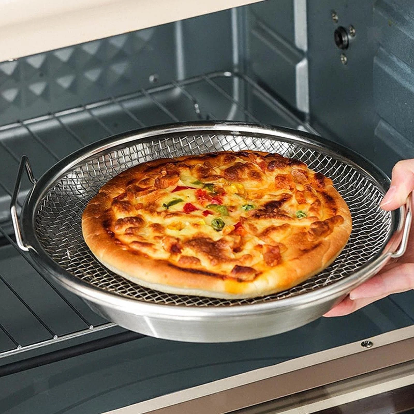 Fried Food Server Stainless Steel Net Basket with Handles Oil Filtering Net