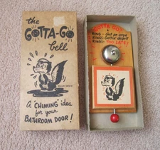 VINTAGE 1950's  NOVELTY GIFT GAG   "THE GOTTA-GO BELL"  MILBIT MFG. CO.