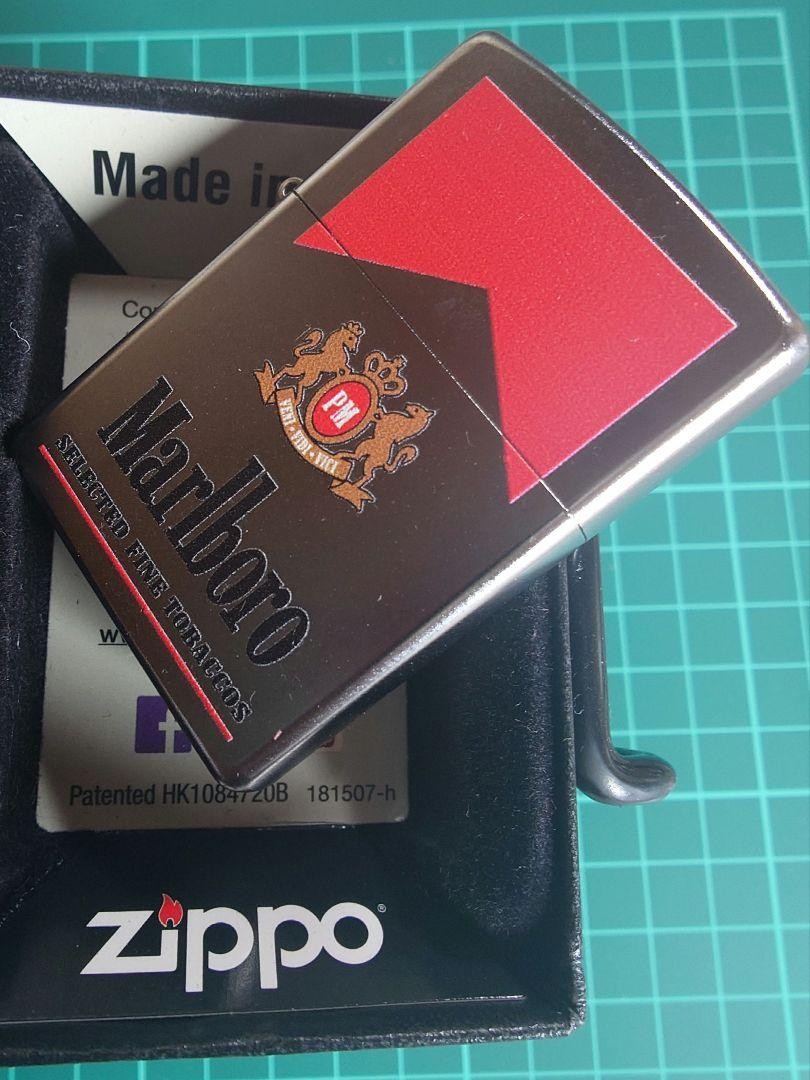 Marlboro Zippo Lighter Silver Red Design Used with Case | eBay