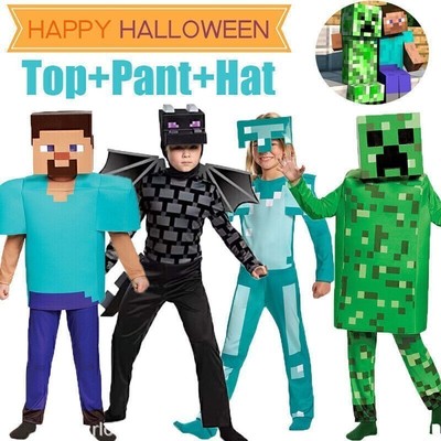   Karneval Kinder Minecraft Cosplay Kostüm Jumpsuit  Fancy Dress Party Outfit
