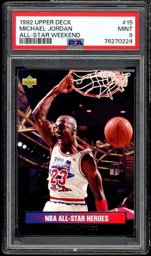 Michael Jordan Card 1992-93 Upper Deck All-Star Weekend #15 PSA 9