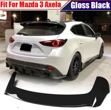 Fits Mazda 3 Axela Sport Hatchback 14-17 Gloss Black Rear Roof Spoiler Lip Wing 
