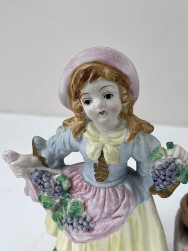 Girl Figurines HOMCO Ceramic harvest WOMAN Occupied Japan apple grape 2 - Picture 8 of 10