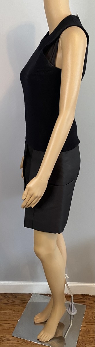 3.1 Phillip Lim black 2 in 1 wool vest and skirt dress SZ 0 View 3