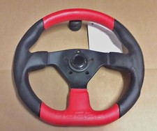 Rotschwarzes 33 SPEED Ledersportlenkrad ABE,passt fürAudi,BMW,Honda,OPEL,VW usw.