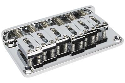 GOTOH GTC101 String Through Fixed Guitar Bridge w/ Brass Saddles - Chrome