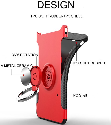 Shockproof Slim Armor Magnet Ring Holder Stand Case Cover +Tempered Glass Screen - Picture 6 of 46