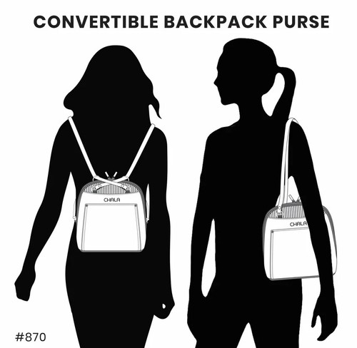 MOCHILA CONVERTIBLE CHALA AZUL OLVÍDAME NO FLORES MONEDERO IMITACIÓN CUERO LONA - Imagen 9 de 9