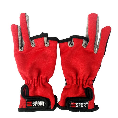 Professional Kite Nylon Kite Flying Protection Gloves 3 Finger Cut RED