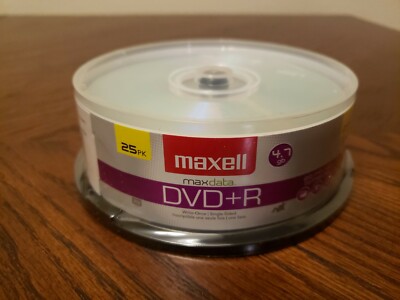 Maxell Maxdata DVD+R, 4.7 gb, 120 min, 25 Pack Write Once 16X Write Speed