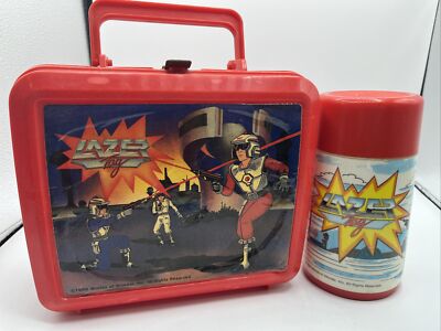 Vintage 1986 Worlds of Wonder LAZER TAG Lunchbox & Thermos Aladdin