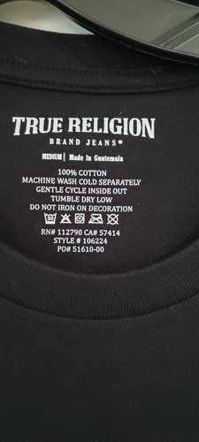 True Religion t-shirt M NWT Black Buddha Logo Seal SS Tee 100% cotton - Picture 3 of 4