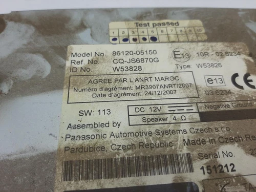 8612005150 Sistema Audio/Radio Cd para TOYOTA AVENSIS (T27) Advance 2010 8080512 - Imagen 5 de 10