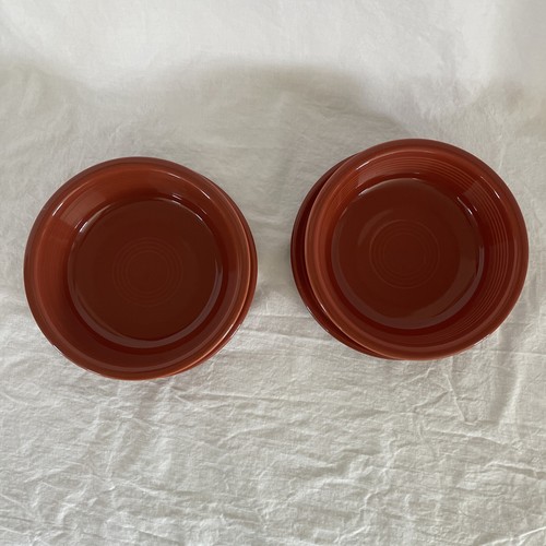 Fiesta Paprika Bowls & Plates Set For 2 Salad Soup Cereal Fiestaware Orange - Picture 6 of 15