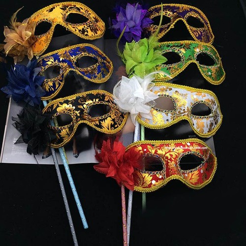 Feather Lace Masquerade Eye Mask Venetian Party Ball Carnival Party Fancy Dress^ - Picture 6 of 13
