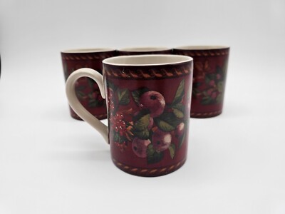 Cornucopia Coffee Mug Tea Cup Harvest Fruit Raymond Waites Set Of 4