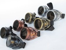 ADULT STEAMPUNK COSTUME GOGGLES GOTH VICTORIAN RIVETHEAD MAD MAX WASTELAN CYBER