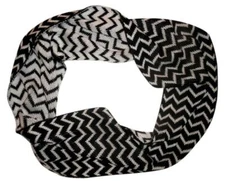 Cejon Black White Chevron Infinity Scarf Wrap