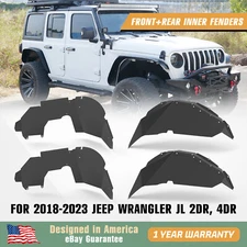 4PCS Inner Fender Liners for 2018-2025 Jeep Wrangler JL JLU Powder-Coated Steel