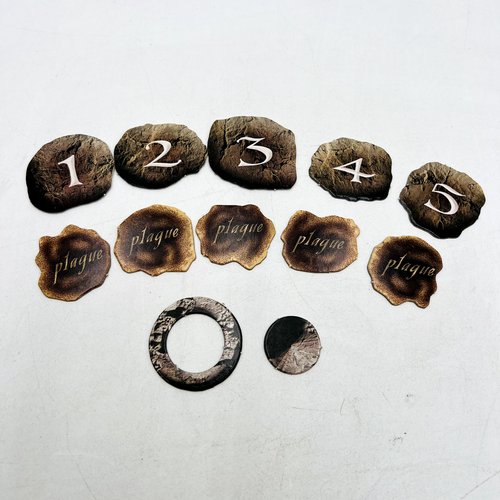 Risk Godstorm Replacement Pieces 5 Plague Markers 5 Turn Order Tokens
