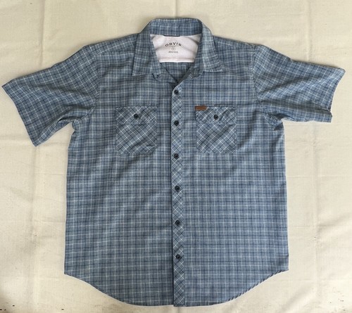 Orvis Men’s Shirt XL Blue Plaid Checks Outdoor Light Weight Button Up Camp 2647 - Picture 3 of 10