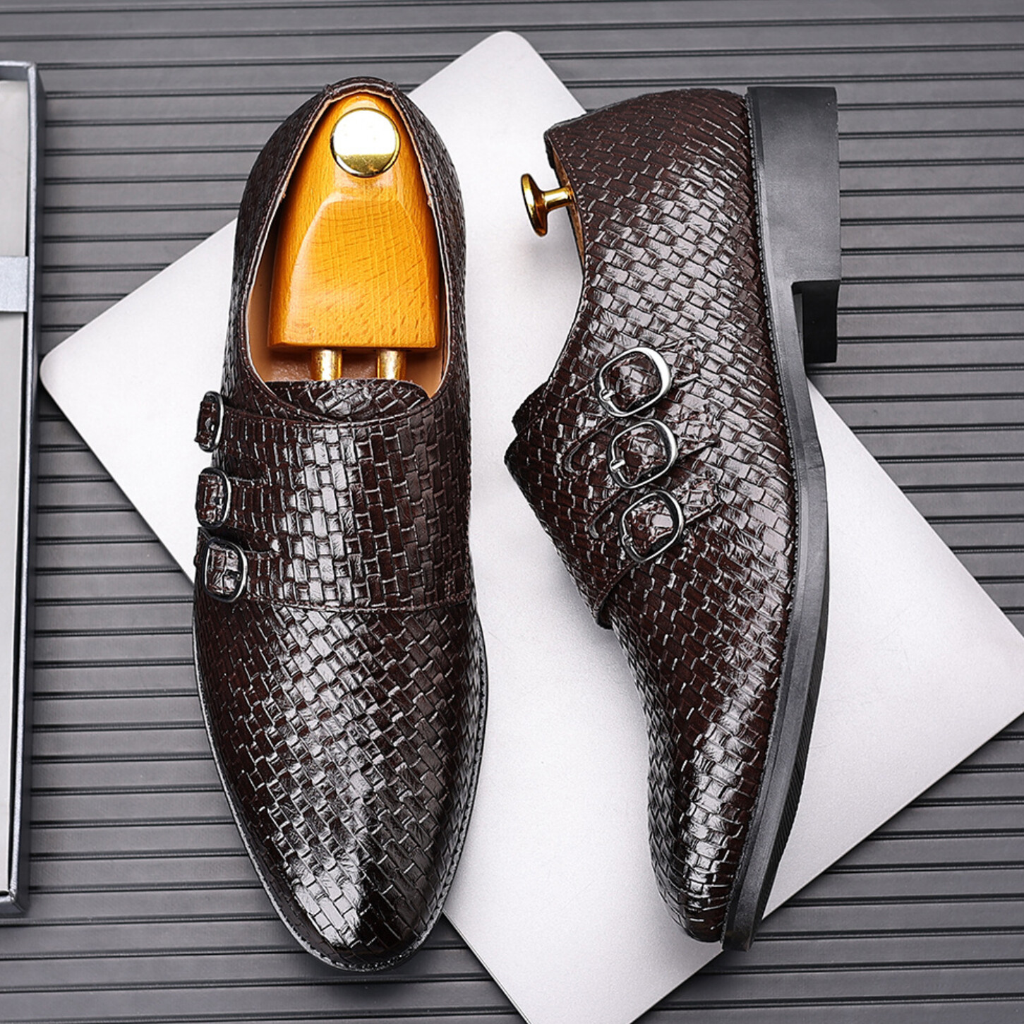 SAOLA Zapatos De Vestir De Hombre Zapatos Slip On De Cuero Moda Formale Elegante