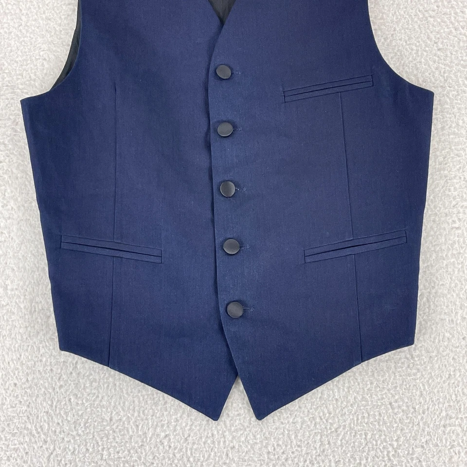 Diesel Negro Dorado Azul Marino Botón Frontal Traje Chaleco Para Hombres Mezcla de Algodón Talla 48 (M) Foto 3 de 4