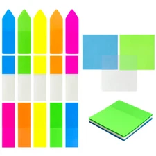 Wrapables ​500pcs Transparent Sticky Notes Set, Sticky Notes & Page Markers