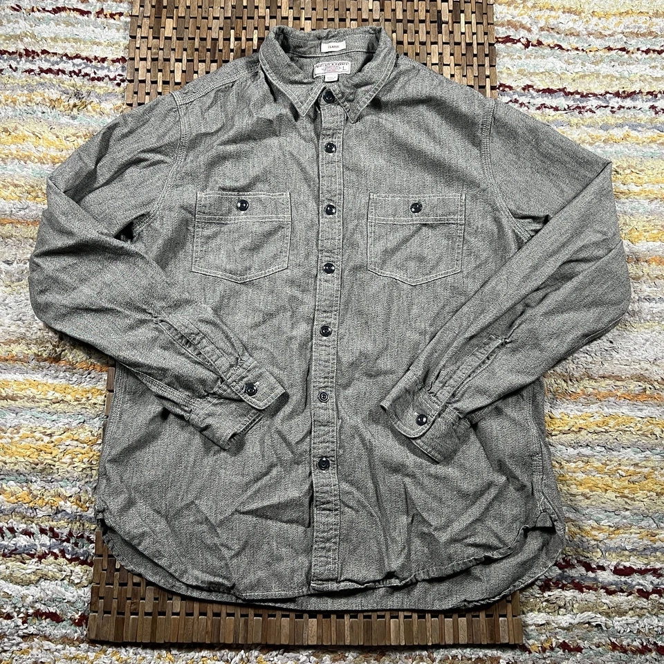 Рубашка рабочая вестерн на пуговицах серая J.CREW Wallace & Barnes большая L - Изображение 2 из 4