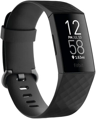 Google Fitbit Charge 4 Black Fitness & Activity Tracker- w/ L and S Bands