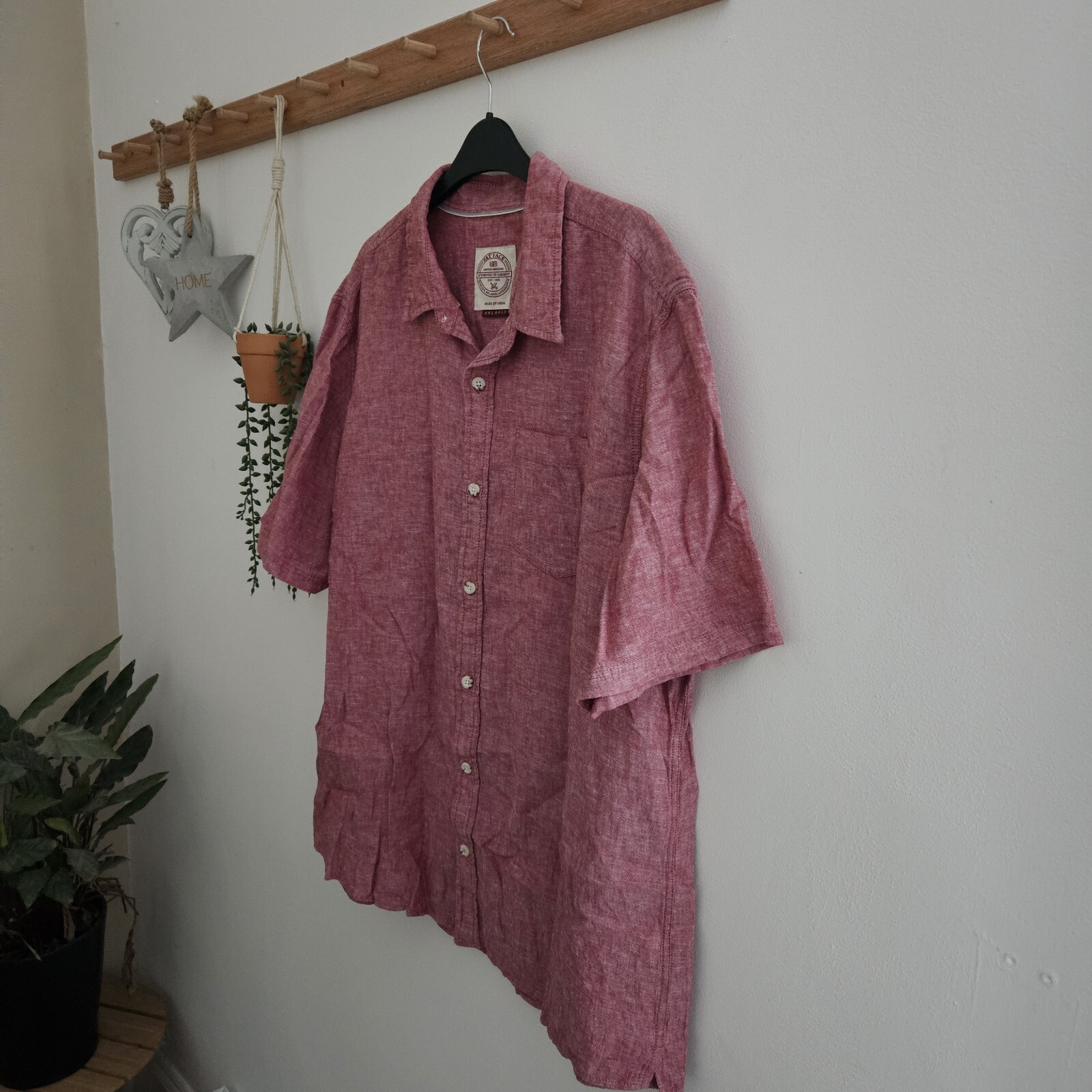 Fat Face Linen Mix Men’s Short Sleeved Shirt Size XXL Coral Pink eBay