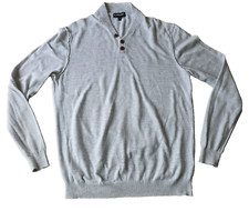 Express Shirt Men's Size LARGE Gray Long Sleeve Pullover Henley